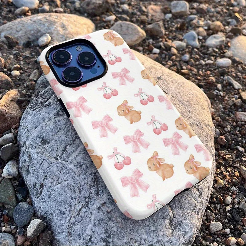 Luxury Adorable Bunny Double Double-layer Back Cover Case