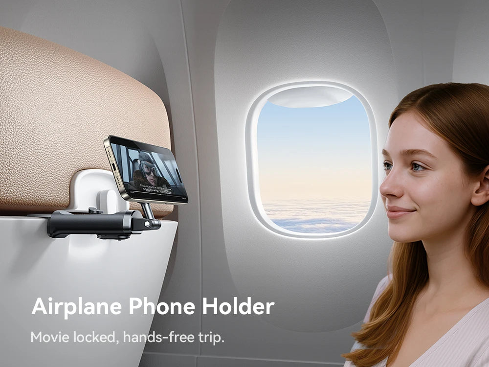 Joyroom Airplane Phone Holder Magnetic Selfie Stick for iPhone Universal Airplane Phone Mount Plane Phone Stand for Desk ZS509