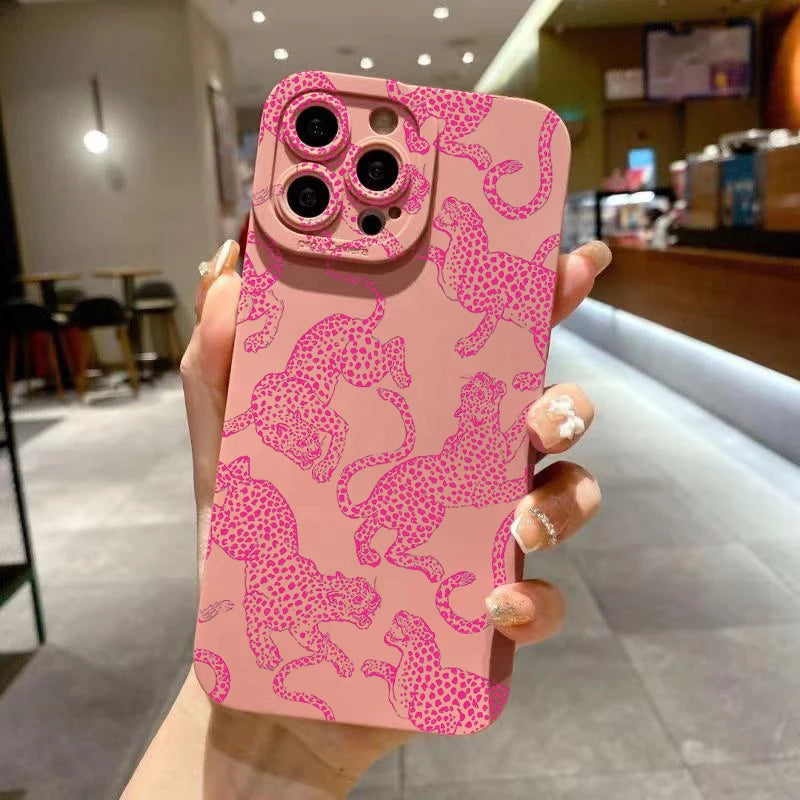 iphone Pink Leopard Print Pattern Phone Case