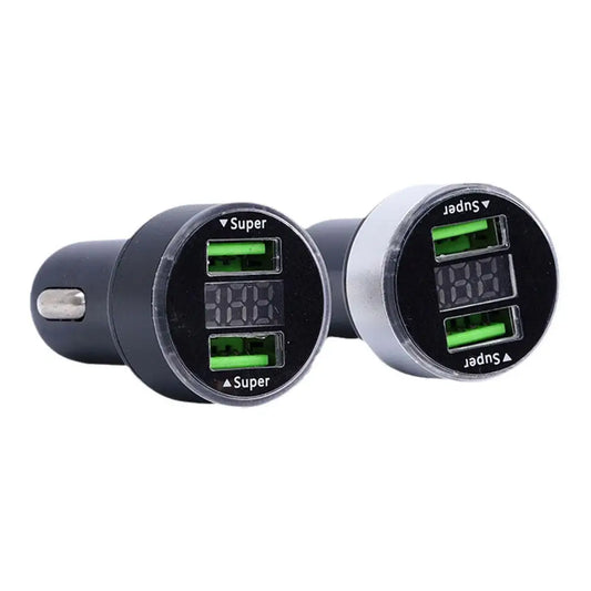 240W Car Charger Fast Charging 2 USB Ports Adapter For IPhone Quick Charging Chargers With Digital Display ﻿