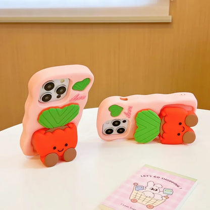 Silicone 3D Potted Stand Phone Case