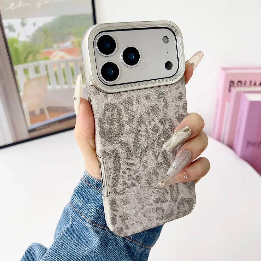 Luxury Leopard Print Phone Case For iPhone 11 12 13 14 15 16 17 Pro Max Air Plus Business Shockproof Soft TPU Bumper Back Cover