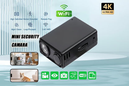 Security Camera 4K Mini WiFi Monitor WiFi Remote Motion Detecting Surveillance Security Protection Indoor Surveillance