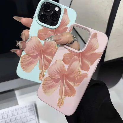 iphone Pink Hibiscus Elegant High Quality Phone Case