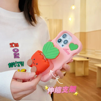 Silicone 3D Potted Stand Phone Case