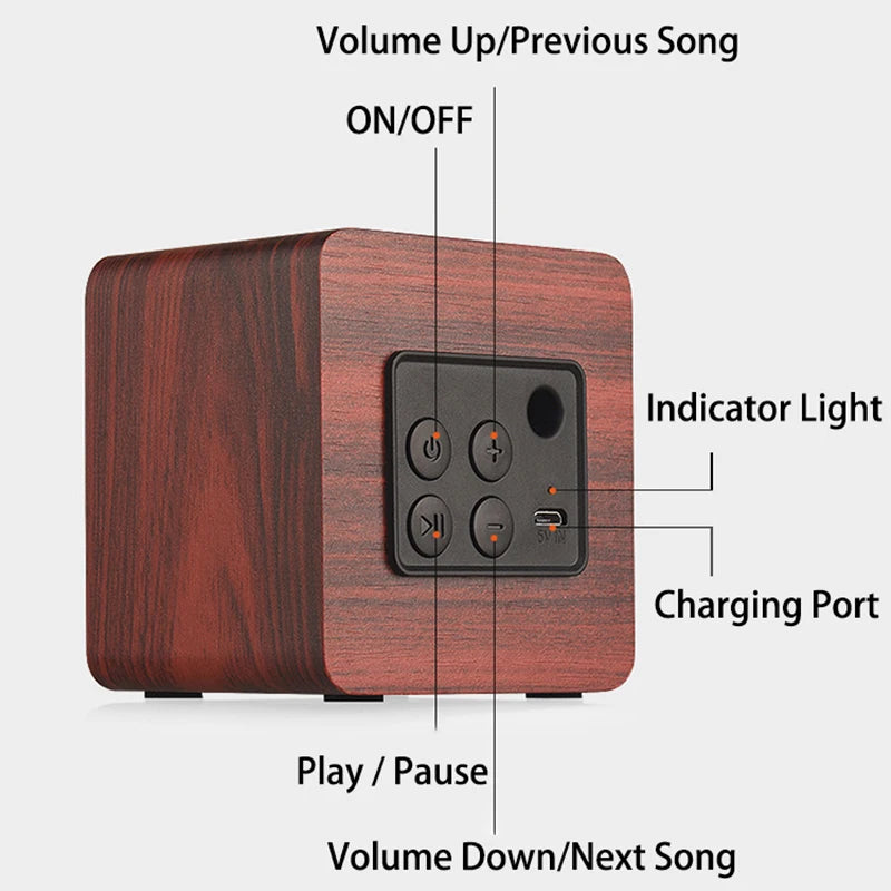 Wooden Bluetooth Speakers Wireless Speaker Sound Bar High Quality Outdoor Music Player Subwoofer