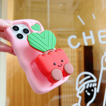 Silicone 3D Potted Stand Phone Case
