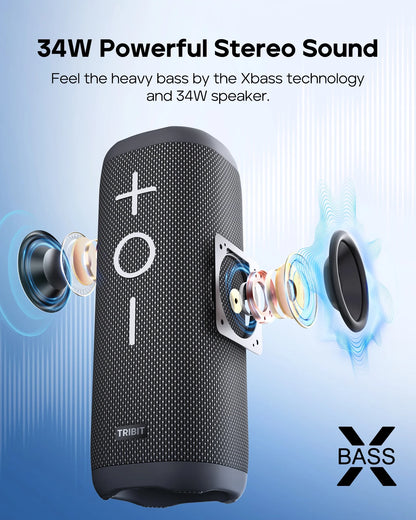 TRIBIT StormBox 2 Portable Bluetooth Speaker, Waterproof Wireless Speaker 24-hrs Playtime For Camping, Hiking