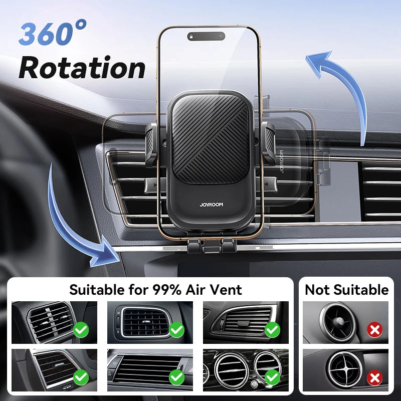 Joyroom Car Air Vent Phone Holder 360° Rotation Car Phone Holder Universal Hands-Free Cell Phone Mount For 4.7-6.9'' Phones