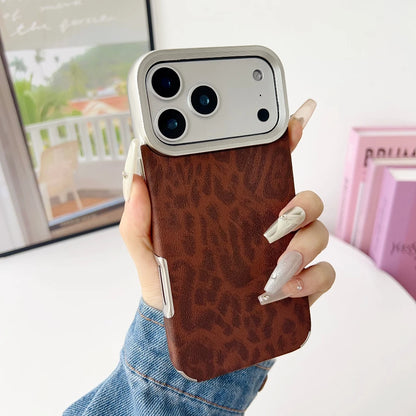 Luxury Leopard Print Phone Case For iPhone 11 12 13 14 15 16 17 Pro Max Air Plus Business Shockproof Soft TPU Bumper Back Cover