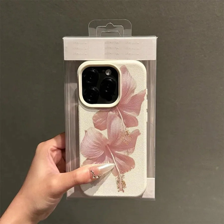 iphone Pink Hibiscus Elegant High Quality Phone Case