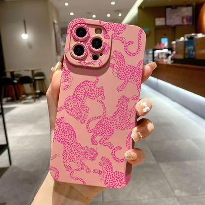 iphone Pink Leopard Print Pattern Phone Case