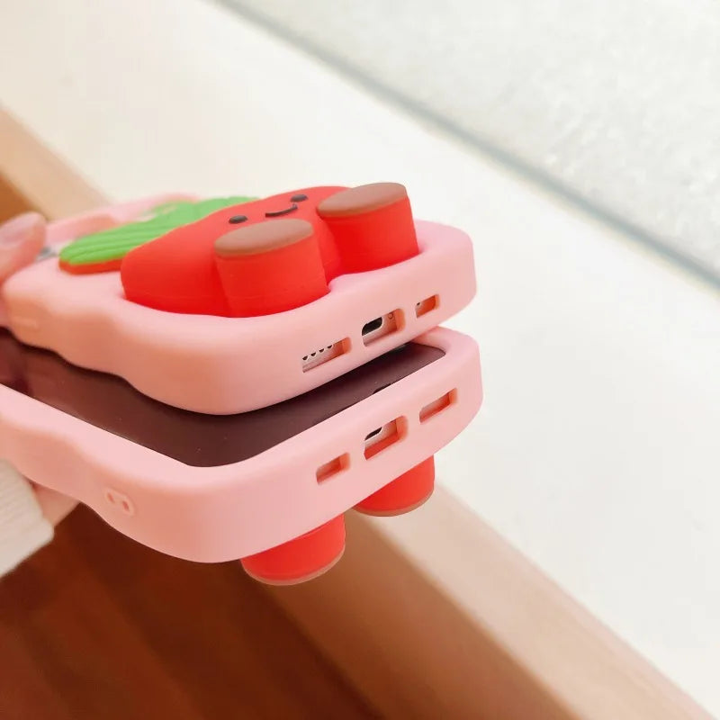 Silicone 3D Potted Stand Phone Case