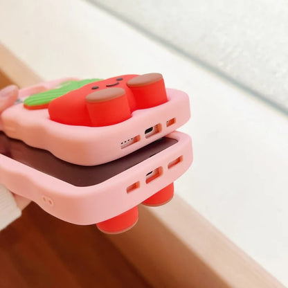 Silicone 3D Potted Stand Phone Case