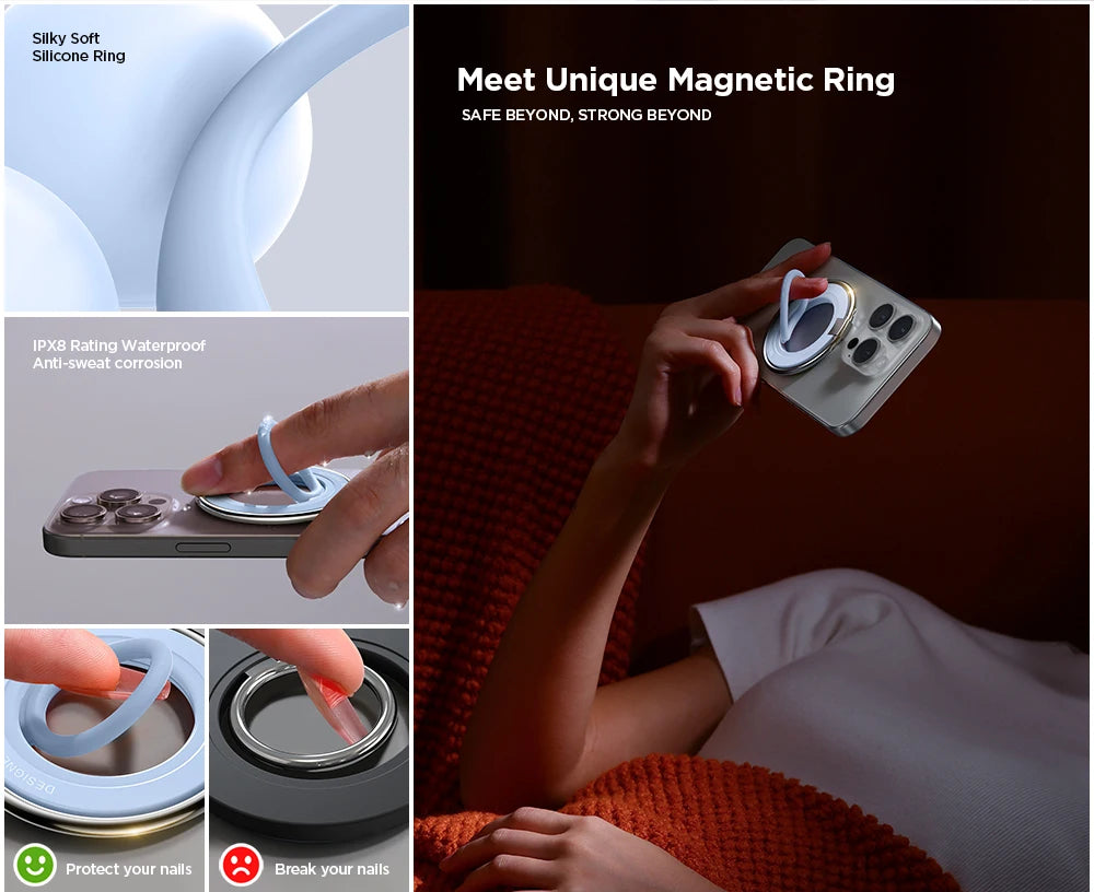 Joyroom Ring Phone Holder Magnetic Kickstand Silicone Ring