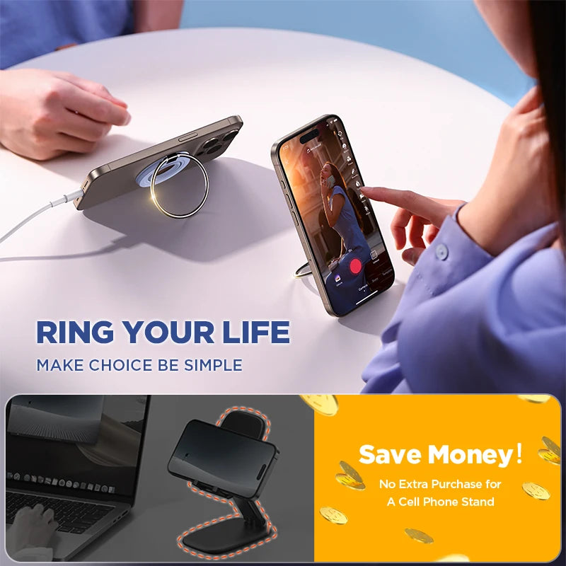 Joyroom Ring Phone Holder Magnetic Kickstand Silicone Ring