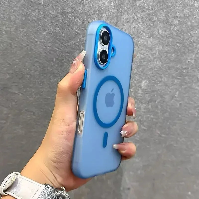 Matte Candy Magnetic Wireless Charge Transparent Case For iPhone 16 15 14Plus 13 12 17 Pro Max For Magsafe Shockproof Hard Cover