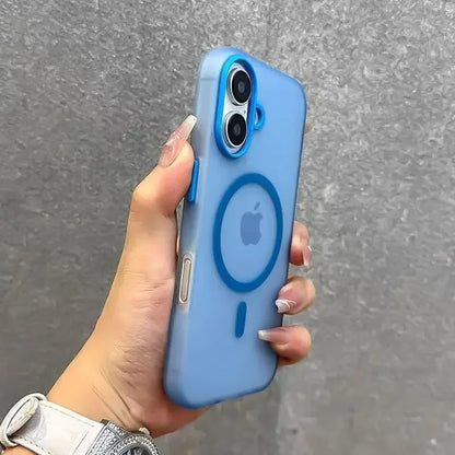 Matte Candy Magnetic Wireless Charge Transparent Case For iPhone 16 15 14Plus 13 12 17 Pro Max For Magsafe Shockproof Hard Cover