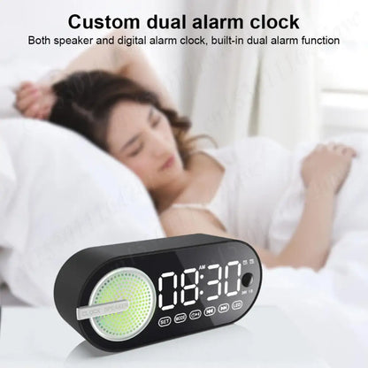 Wireless Bluetooth Speaker Small Digital Alarm Clock LED Display
