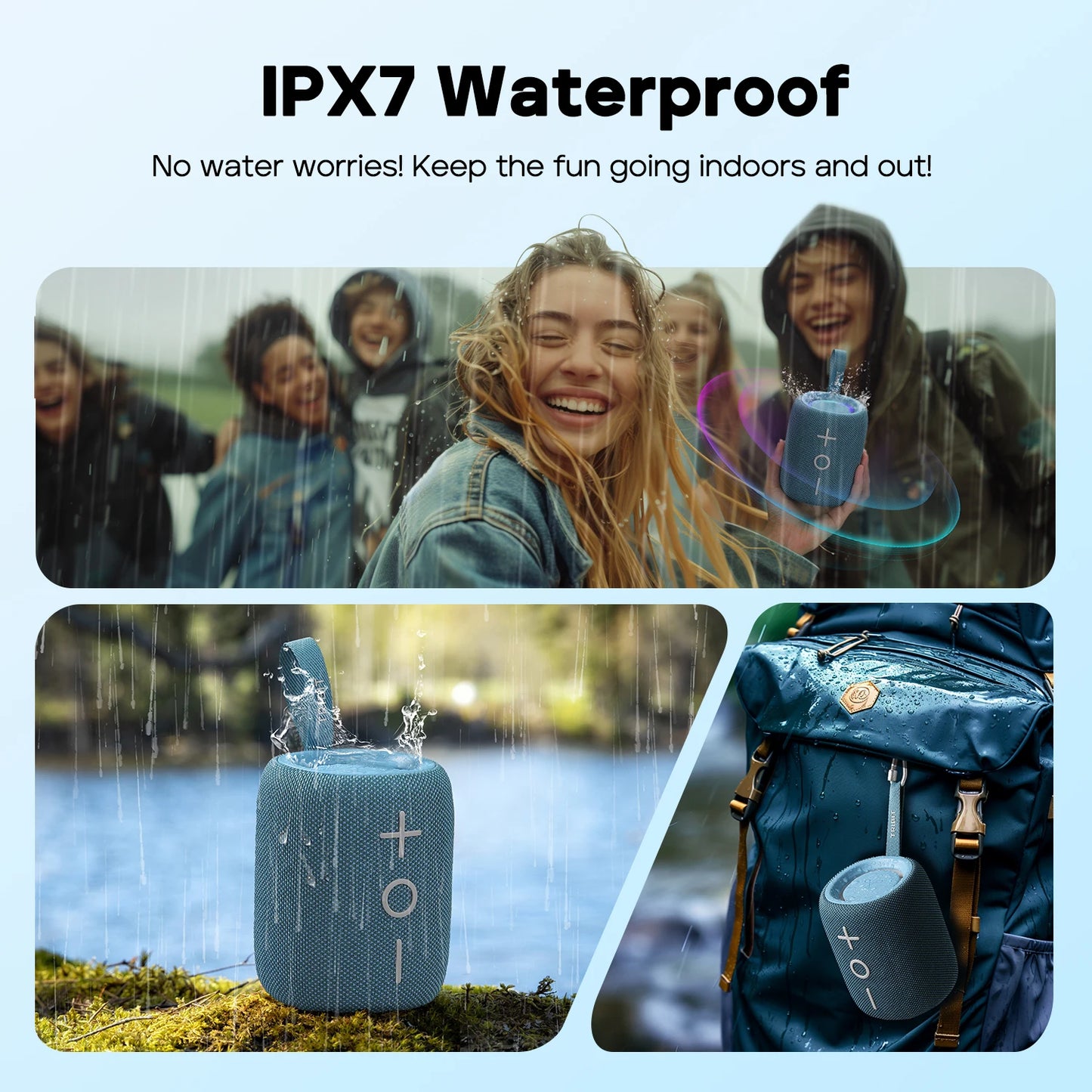 TRIBIT StormBox Mini Bluetooth Speaker, 12 Hours playtimes,Waterproof,