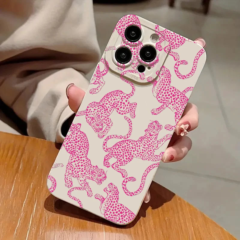 iphone Pink Leopard Print Pattern Phone Case